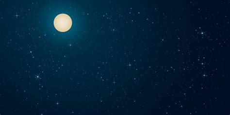 Full moon and starry background. Beautiful blue night sky with moon vector illustration ...