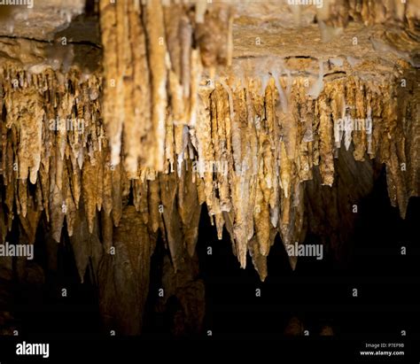 Stalactites and stalagmites inside natural limestone cave. Natural formations Stock Photo - Alamy