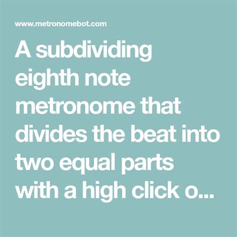 Subdividing Eighth Note Metronome