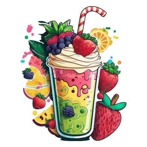 Summer Smoothie Delicious Fruit Colorful Pattern, Summer, Smoothies, Cold Drink PNG Transparent ...