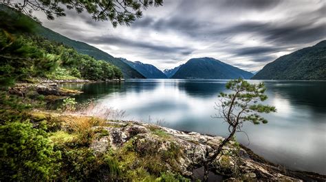 norway, Scenery, Mountains, Lake, Coast, Sognefjord, Dragsviki, Nature