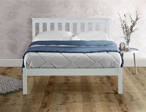 Denver White Solid Wooden Bed Frame - 4ft Small Double