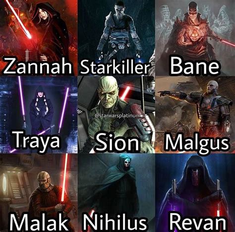 Hey Disney here's a simple visual of who you need to bring to canon. - Star Wars Siths - Ideas ...