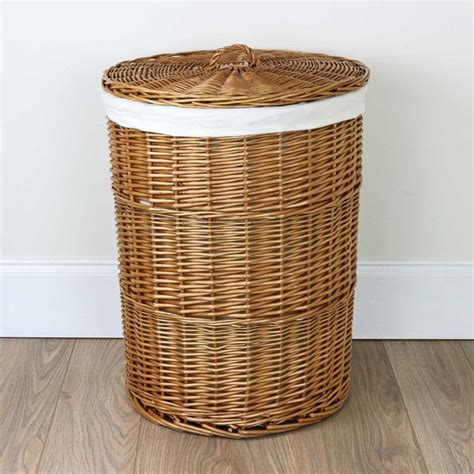 Round Natural Wicker Laundry Basket - The Basket Company