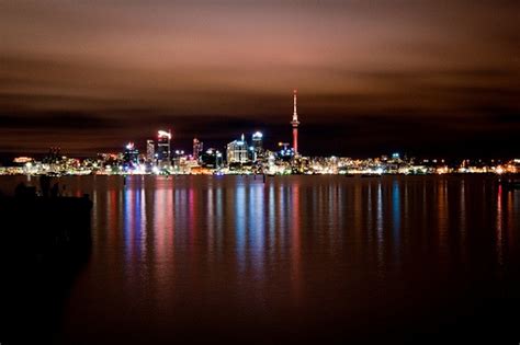 Auckland City Skyline at Night