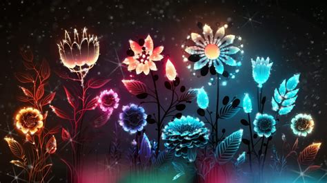 neon flowers background 26761249 Stock Video at Vecteezy