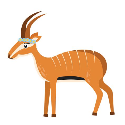 Illustration of an antelope with stripes. Antelope character 21977921 Vector Art at Vecteezy