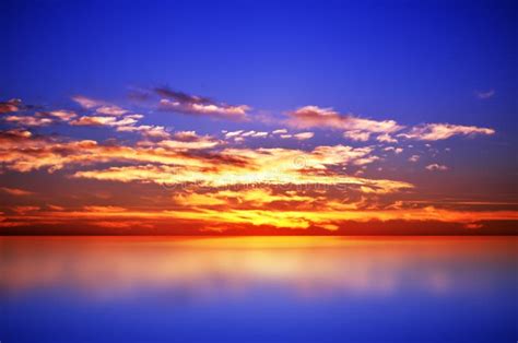 Bright sunset in blue sky stock photo. Image of morning - 94972192