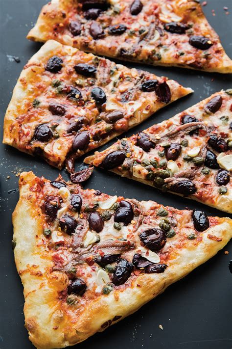 Spicy Kalamata Olive, Anchovy and Caper Pizza | Anchovy recipes ...