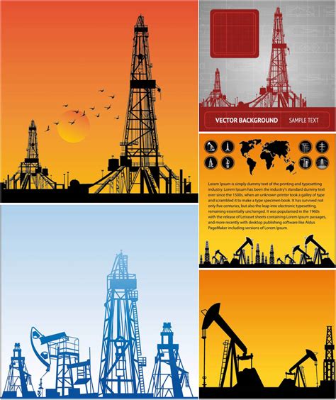 Oil rig vector – Free Download | VectorPicFree