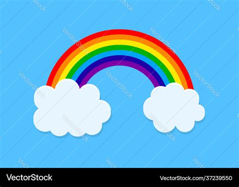 Rainbow icon with cloud cartoon wallpaper Vector Image