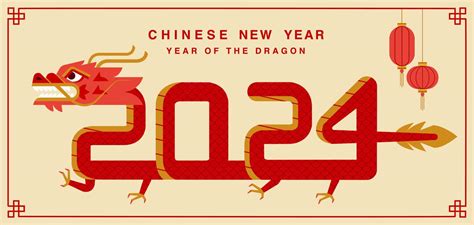 Lunar new year, Chinese New Year 2024 , Year of the Dragon , zodiac 13650586 Vector Art at Vecteezy