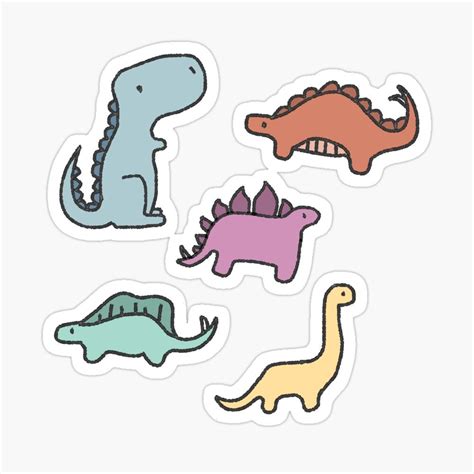 "Dinosaur Sticker Pack" Sticker for Sale by bassoongirl123 | Dinosaur ...