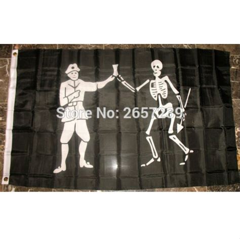 Bartholomew Roberts Pirate Flag 3x5FT banner 100D 150X90CM Polyester ...