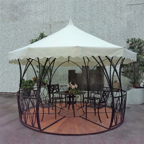 Dia 3.5 luxury meter steel iron rattan outdoor gazebo tent patio pavilion canopy for garden ...