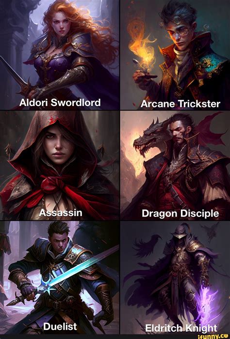 Aldori Swordlord Arcane Trickster Assassin Dragon Disciple Duelist Eldritch Knight - iFunny Brazil