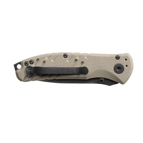 GERBER Tactical Folding Knife, Serrated Blade Edge Type, 3 1/2 in Blade Length, Lock Type Plunge ...