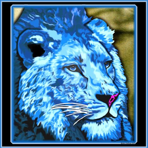 Blue Lion by JenniferStedmanArt on DeviantArt