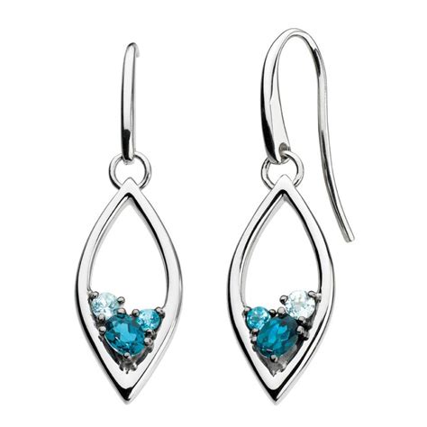 Sterling Silver Serene Blue Topaz Earrings