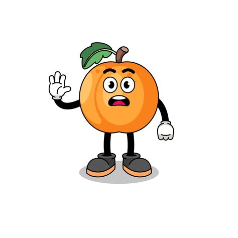 apricot cartoon illustration doing stop hand 16183488 Vector Art at Vecteezy