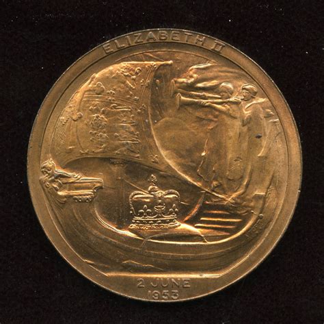 QUEEN ELIZABETH II VIKING SHIP CORONATION MEDAL COIN JUNE 2,1953