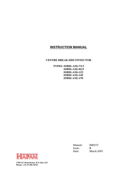 ABB DISCONNECTOR SSBII Manual | PDF | Switch | Screw