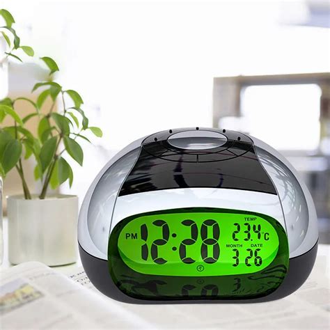 Digital Talking Alarm Clock with Speaker Temperature and Humidity Functions Smart Light display ...