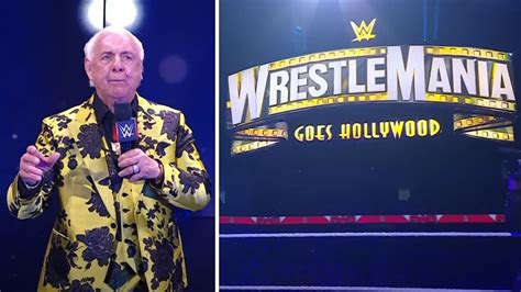 Ric Flair reacts after WWE WrestleMania 39 match is confirmed