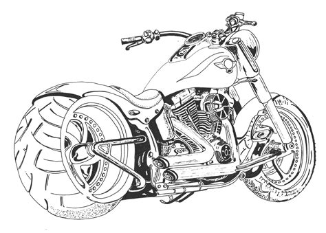 Harley Motorcycle Sketch at PaintingValley.com | Explore collection of Harley Motorcycle Sketch