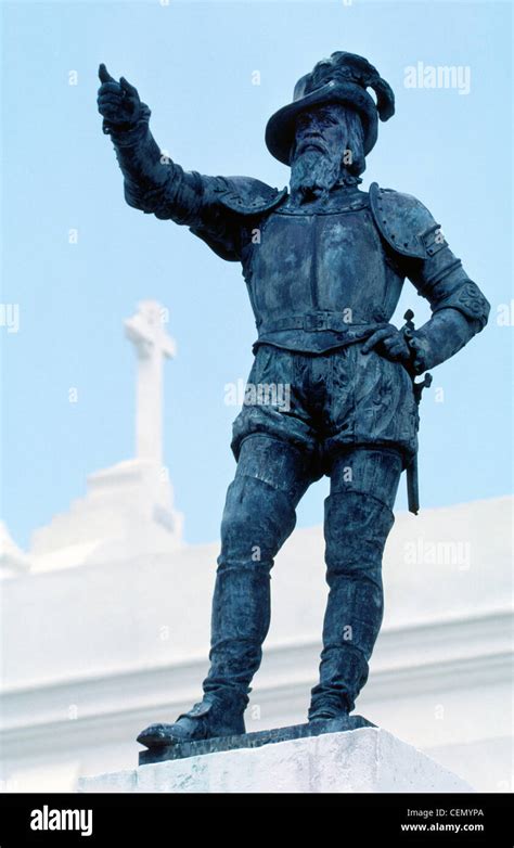 A bronze statue of Spanish explorer Juan Ponce de Leon in Old San Juan, Puerto Rico, honors that ...