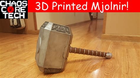 Life Size 3D Printed Thor's Hammer (Mjolnir) - YouTube