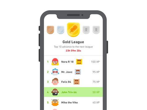 Duolingo Leaderboards by John Trivelli for Duolingo on Dribbble