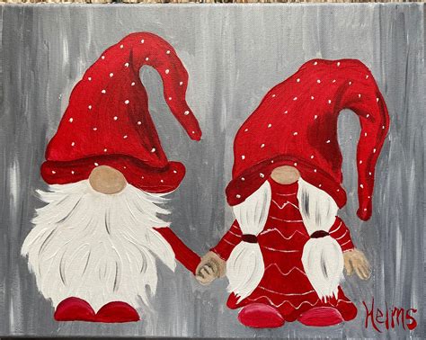 Gnome Painting Gnome Couple Funny Characters - Etsy Canada | Valentines ...