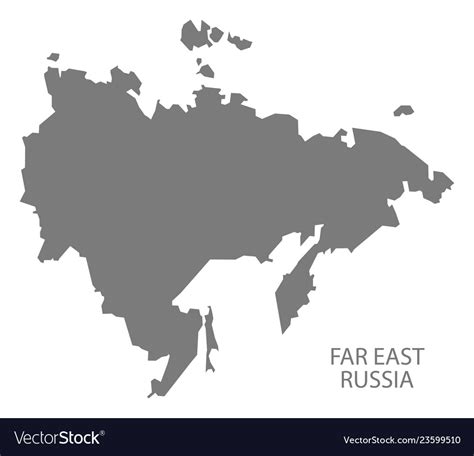 Far east russia map grey Royalty Free Vector Image