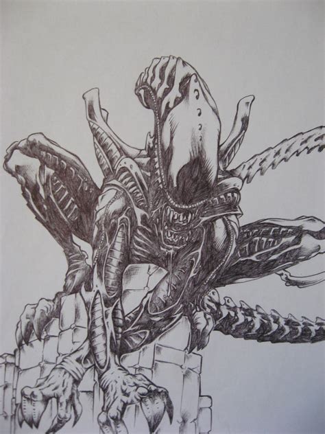 Alien pen drawing by DesBrown01 on DeviantArt