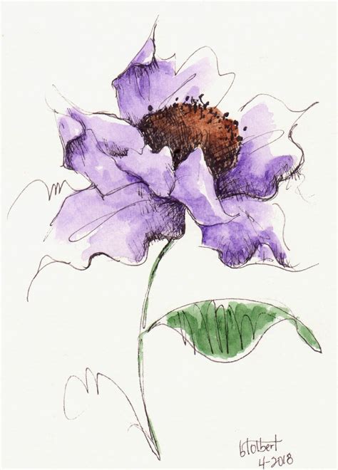 Pen And Ink Watercolor Flowers at PaintingValley.com | Explore ...