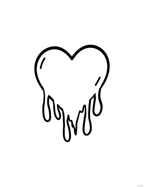 Free Dripping Heart Drawing - Download in PDF, Illustrator, EPS, SVG ...