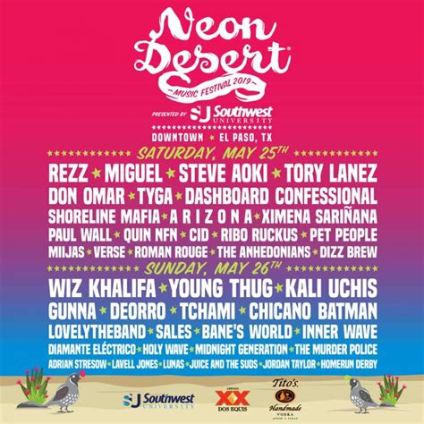 2019 Neon Desert Music Festival official lineup – The Prospector