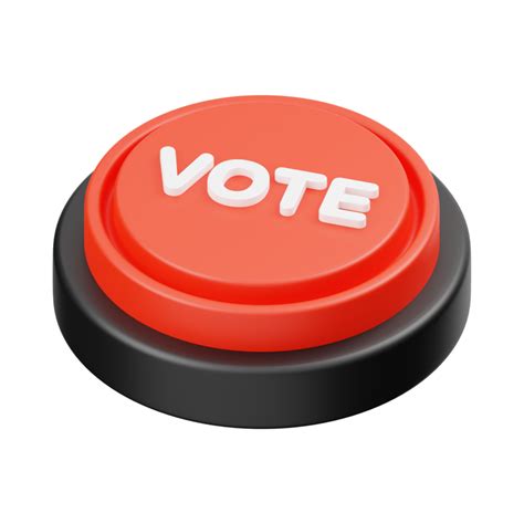 Red Round Vote Button AI Generative 28720549 PNG