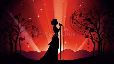 Singer As a Silhouette Illustration - Beautiful Wallpaper Stock Photo ...