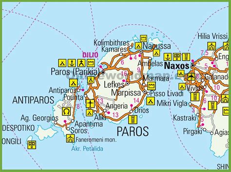 Paros tourist map - Ontheworldmap.com