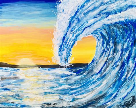 Ocean wave on canvas | Ocean wave artwork, Wave painting, Ocean wave painting