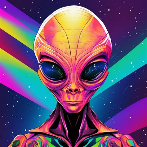 Premium AI Image | an alien with a colorful background