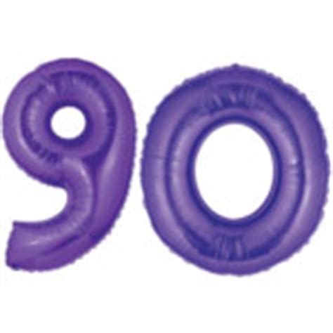 Purple Number 90 Balloons, Large Purple 90th Birthday Party Balloons