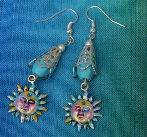 Funky Boho Sun Earrings Colorful Bohemian Jewelry FREE | Etsy