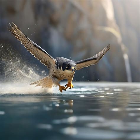 Premium Photo | Design a cinematic scene with a peregrine falcon diving ...