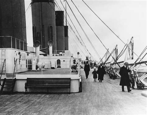 The second-class promenade on the boat deck of the White Star ocean liner 'RMS Titanic', 1912 ...