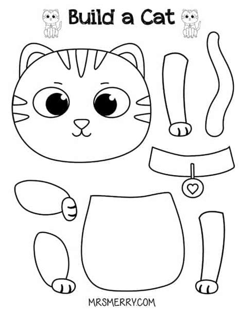 Free Printable Build a Cat Craft for Kids | Mrs. Merry