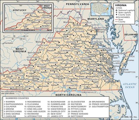 Virginia Map By County And Cities - Holli Latrina