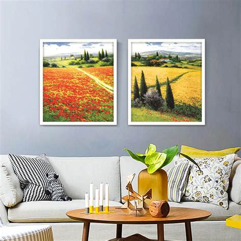 American Country Landscape Background Wall art canvas poster decorative painting pictures art ...